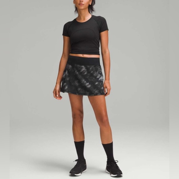 Lululemon Pace Rival Mid-Rise Long Skirt Motion Vista Black Multi Size 8 - Picture 4 of 10